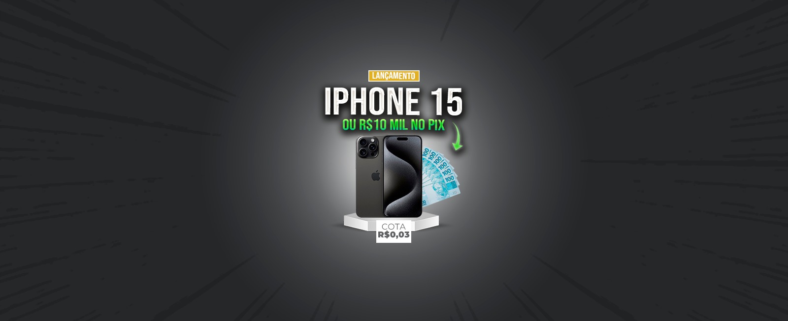 LANÇAMENTO Iphone 15 Pro Max ou R$ 10K no PIX