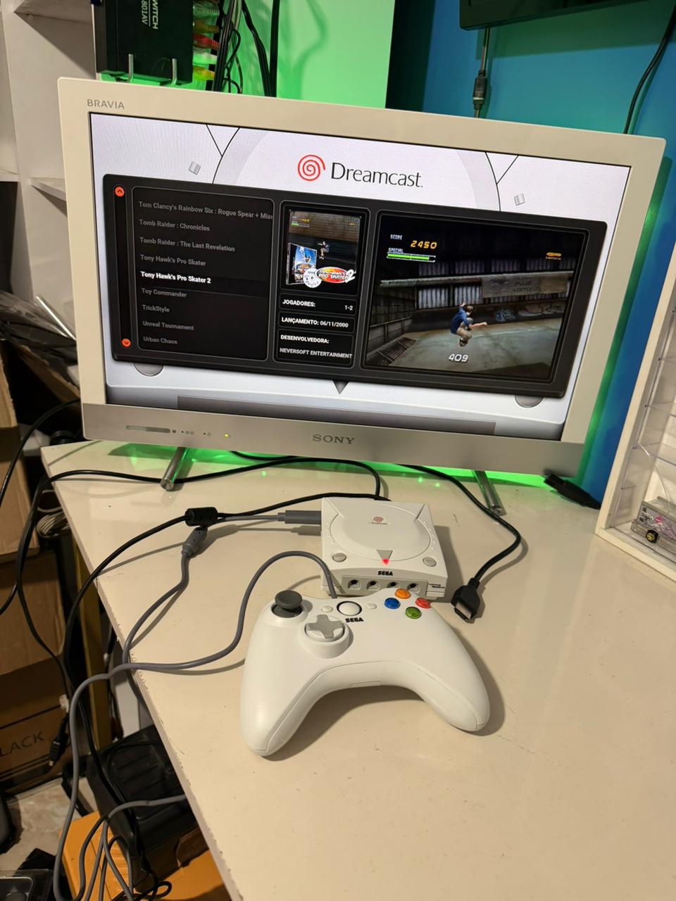 DREAMCAST MINI LOTADO DE JOGO !!!